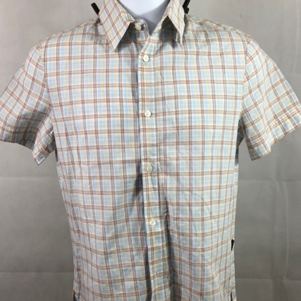 Just Cavalli Mens plaid button front shirt